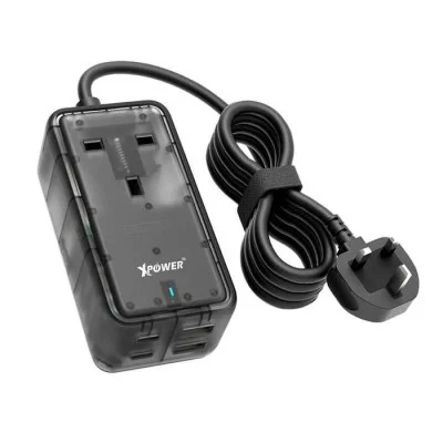 XPower PS1C 65W 5 Output Power Strip - Transparent Black